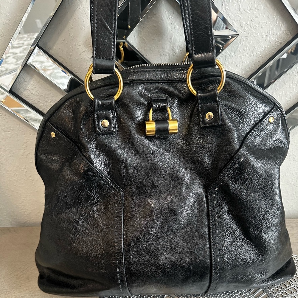 Saint Laurent Vintage Leather Muse Large Satchel
